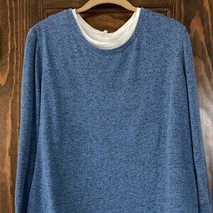 NIC & ZOE Womens 100% Cotton Long Double Layer Tee Long Sleeve Size PL